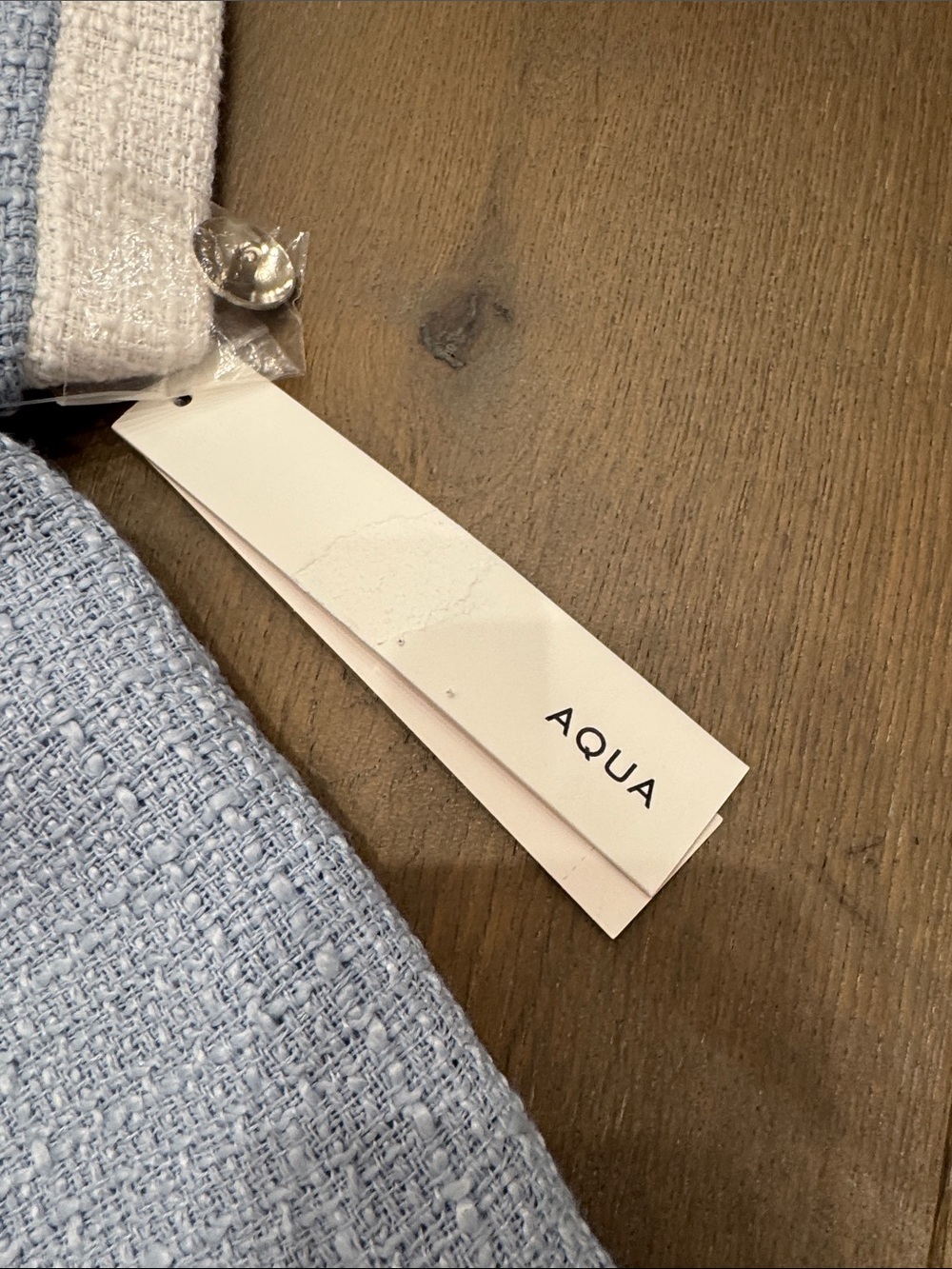 Aqua Light Blue Tweed Dress with Ivory Trim - Picture 2 of 7